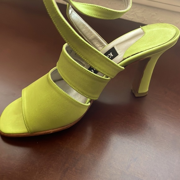 Cole New York Shoes Satin Lime Green Heels Sz 7 Poshmark
